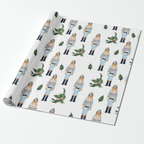 Cute Christmas Nutcracker Pattern Wrapping Paper