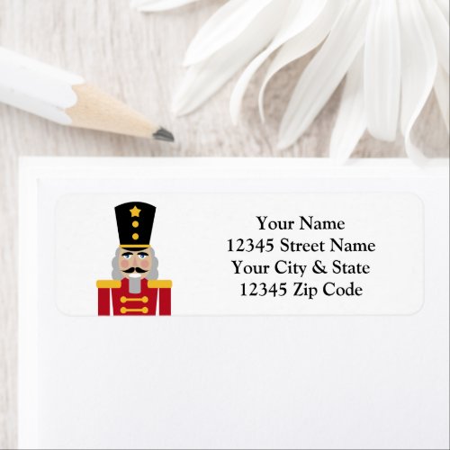 Cute Christmas nutcracker return address labels