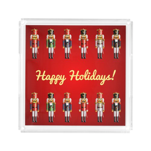 Cute Christmas Nutcracker Soldiers Acrylic Tray