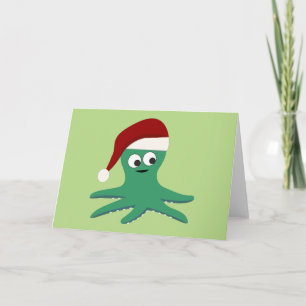 Cute Christmas Octopus Holiday Card
