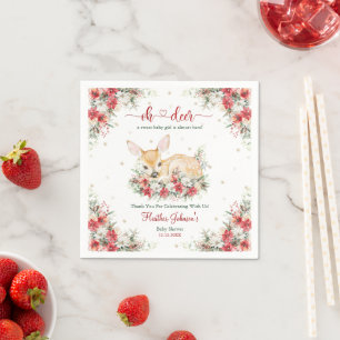 Cute Christmas Oh Deer Baby Shower Napkins