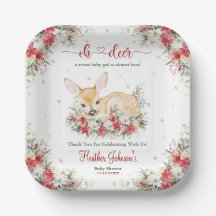 Cute Christmas Oh Deer Baby Shower