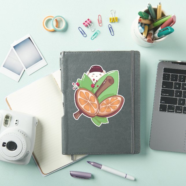 Cute Christmas Orange Cinnamon Sticker (iPad Cover)