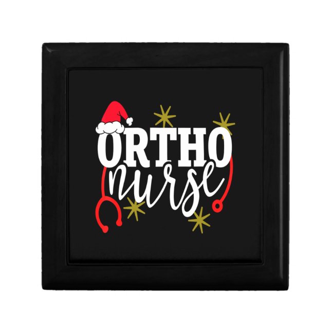 Cute Christmas Orhto Nurse Santa Hat Holiday Rn  Gift Box (Front)