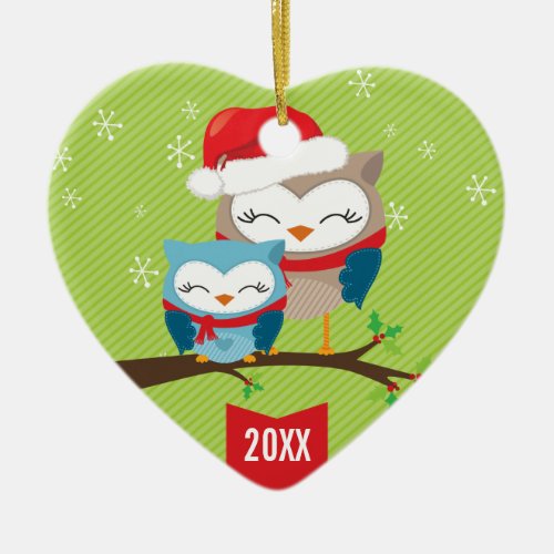 CUTE CHRISTMAS ORNAMENT  festive owl couple