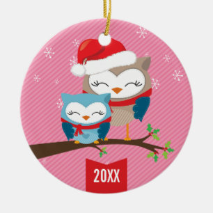 CUTE CHRISTMAS ORNAMENT :: festive owl couple