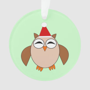 Cute Christmas Owl Acrylic Ornament