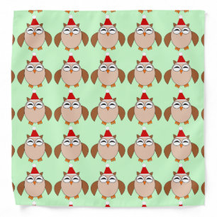Cute Christmas Owl Bandana