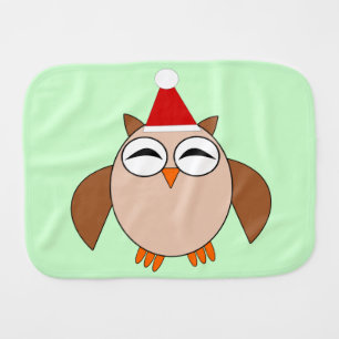 Cute Christmas Owl Burp Cloth