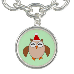 Cute Christmas Owl Charm Bracelet