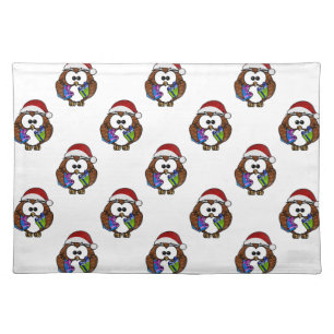 Cute Christmas Owl Cloth Placemat