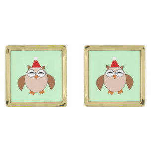 Cute Christmas Owl Cufflinks
