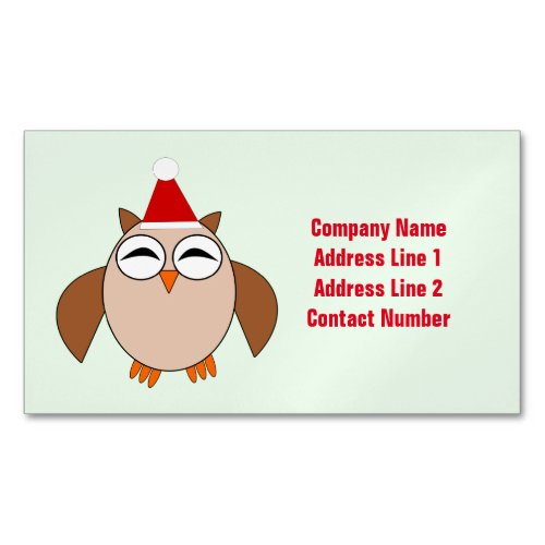 Cute Christmas Owl Custom Business Cards