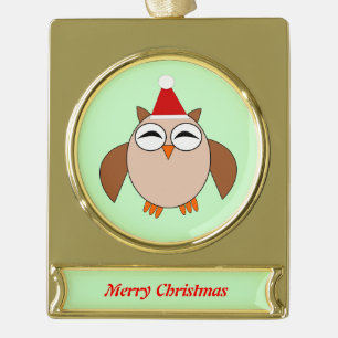 Cute Christmas Owl Customizable Ornament