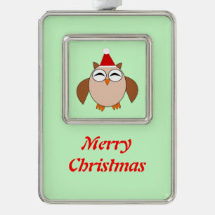 Cute Christmas Owl Customizable Ornament