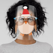 Cute Christmas Owl Face Shield