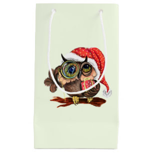 Cute Christmas Owl Gift Bag