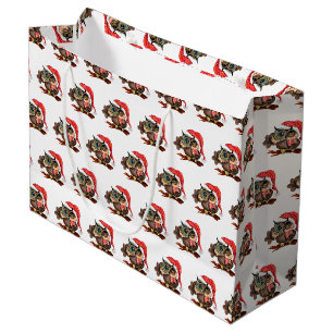 Cute Christmas Owl Gift Bag