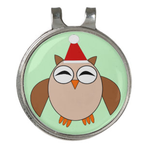 Cute Christmas Owl Golf Hat Clip