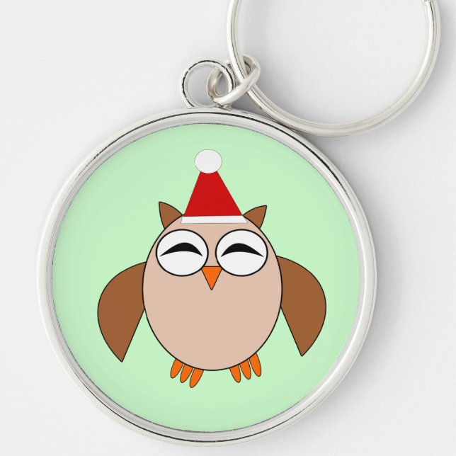 Cute Christmas Owl Keychain (Front)
