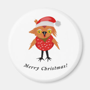 Cute Christmas Owl Magnet