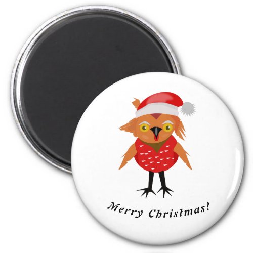 Cute Christmas Owl Magnet