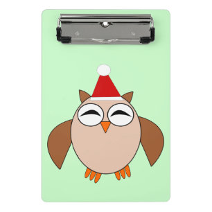 Cute Christmas Owl Mini Clipboard