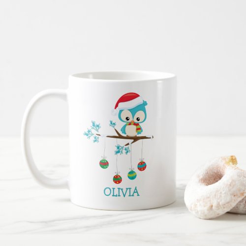 Cute Christmas Owl Personalized Christmas Mug