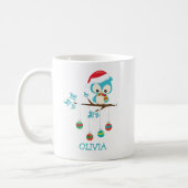 Cute Christmas Owl Personalized Christmas Mug (Left)
