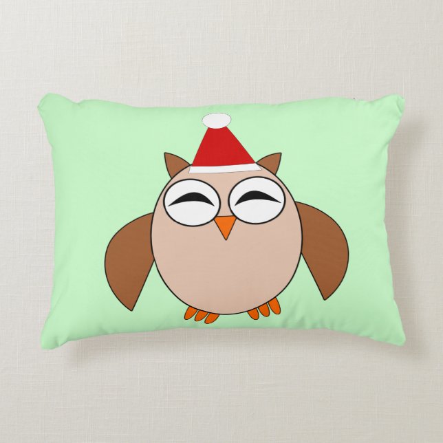 Cute Christmas Owl Pillow (Front)