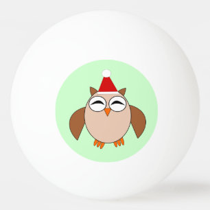 Cute Christmas Owl Ping Pong Ball