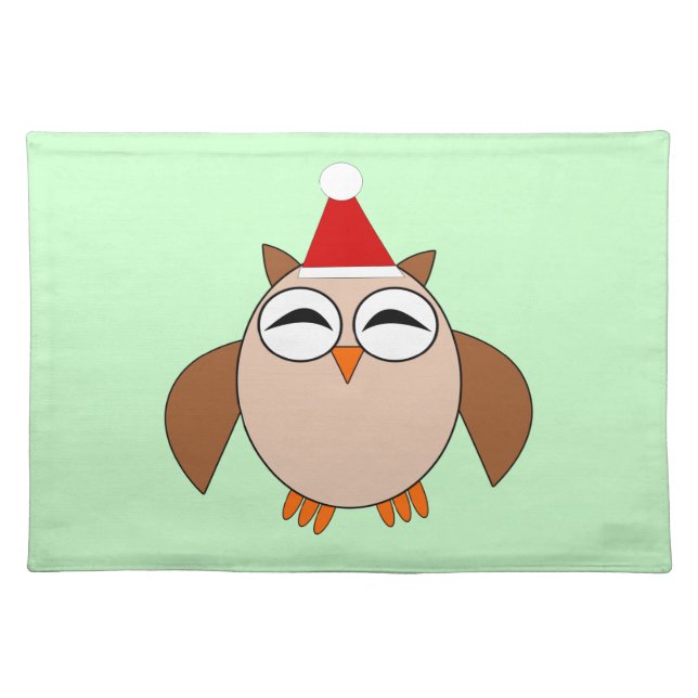Cute Christmas Owl Placemat (Front)
