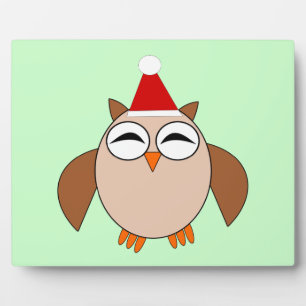 Cute Christmas Owl Plaque