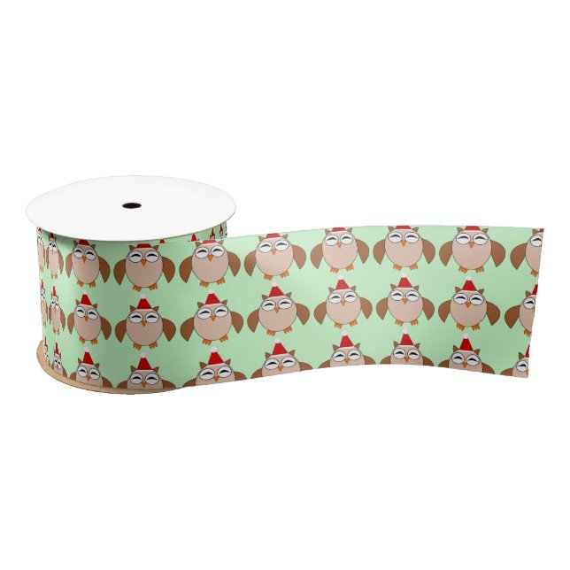 Cute Christmas Owl Ribbon (Spool)
