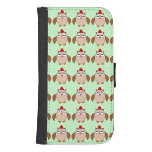Cute Christmas Owl Samsung Wallet Case