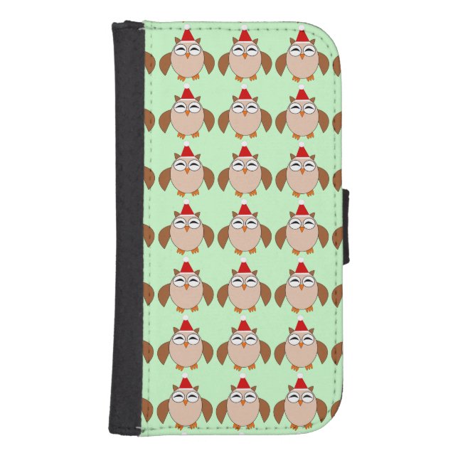 Cute Christmas Owl Samsung Wallet Case (Front)