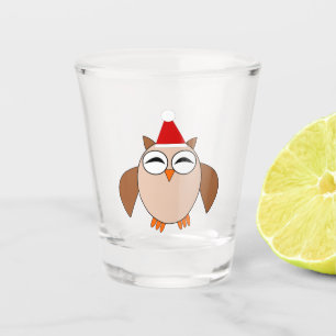 Cute Christmas Owl Shot Glass