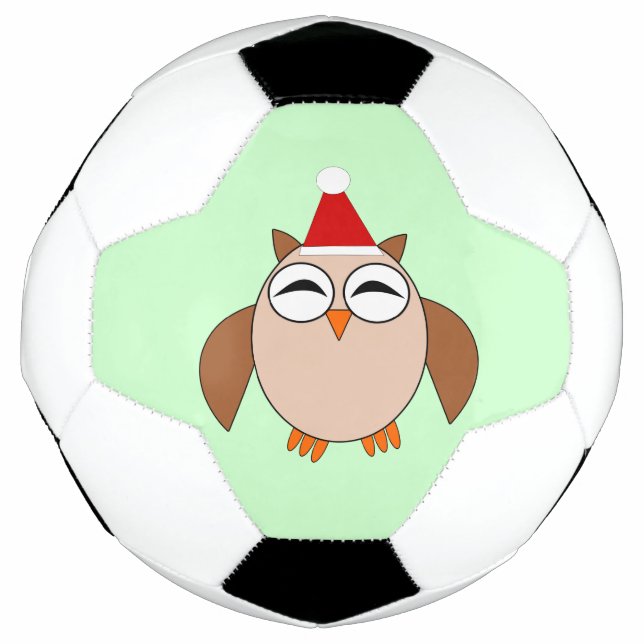 Cute Christmas Owl Soccer Ball (Front)