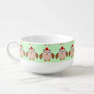 Cute Christmas Owl Soup Mug