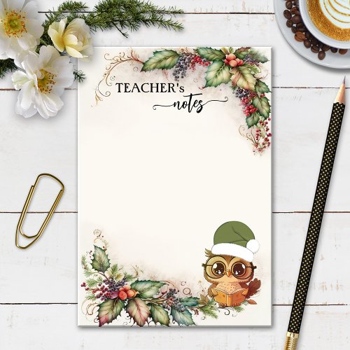 Cute Christmas Owl Teacher Post_it Notes