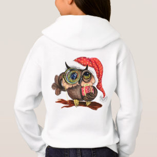 Cute Christmas Owl with Gift Kid's Hoodie