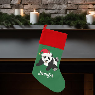 Funny Well Hung Red Stripe Large Christmas Stocking, Zazzle