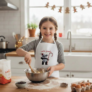 Cute Christmas Panda Bear Custom Kids Apron