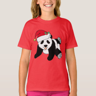 Arsmt Kids Cute Panda Santa Claus and Candy Cane Sleeve Short Tshirt Baby Boys 