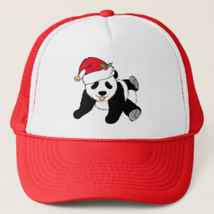 Cute Christmas Panda Bear Santa Trucker Hat