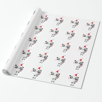 Cute Christmas Panda Bear Wrapping Paper by partymonster at Zazzle