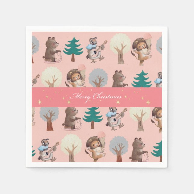 Cute Christmas  Paper Plates Napkins (Front)