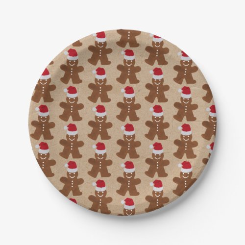 Cute Christmas Party Gingerbread Man Cookies  Paper Plates