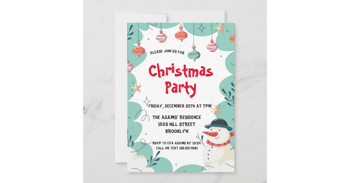 Cute Christmas Party Invitation | Zazzle