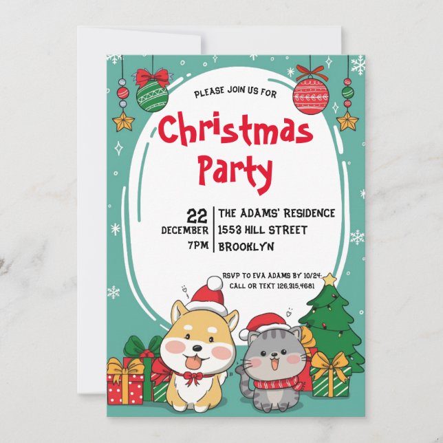 Cute Christmas Party Invitation (Front)
